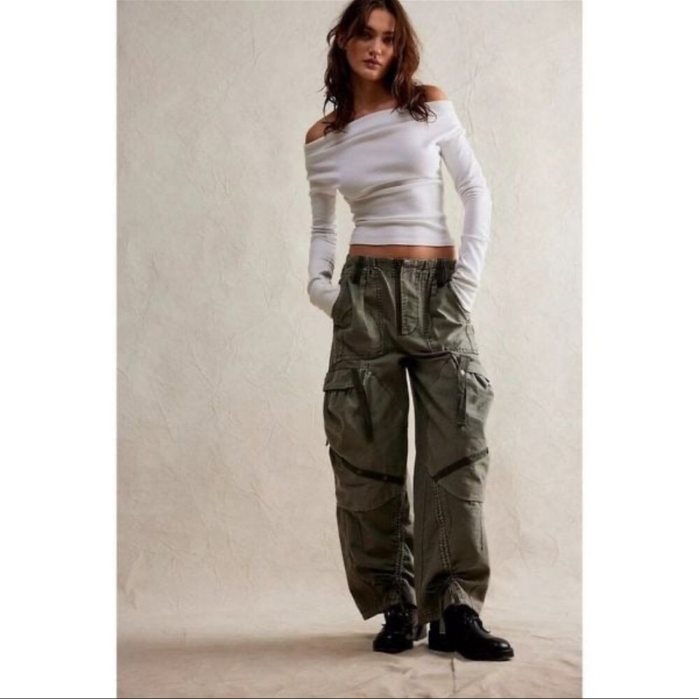 Free people utility cargos mulled basil color